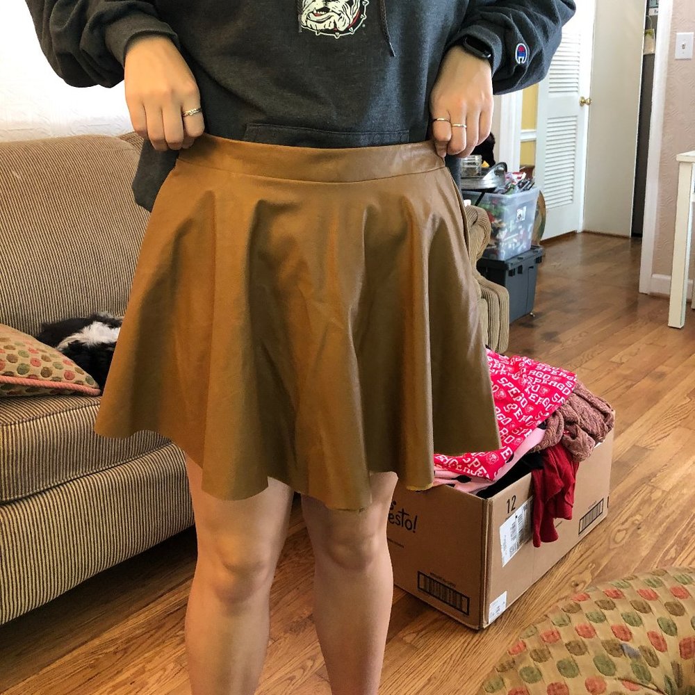 Faux Leather Scooter Skirt